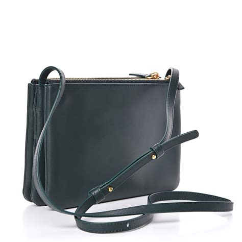 celine lambskin small trio bag dark blue|CELINE Lambskin Small Trio Crossbody Bag Black Blue.